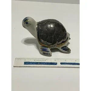 Tonal | Accents | Vintage Mexican Tonala Pottery Ceramic Turtle Metal ...